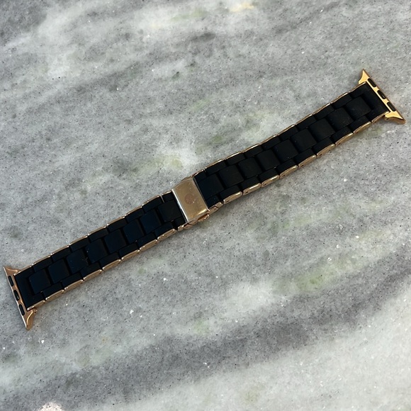 New MICHELE Apple Watch Bracelet Black & Rose Gold - Picture 5 of 5